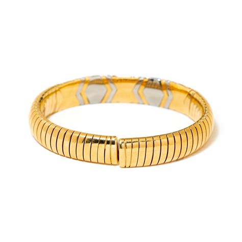 bulgari 18k two tone bracelet.